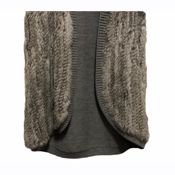 Joie Ellera Wool & Fur Gray Vest‎ Women’s Small - Picture 4 of 7